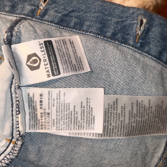 LEVI’S Denim Original Jacket Womens Xlarge Classic medium blue pink collars cuff - Picture 9 of 10